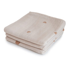 Lingettes b b en mousseline Mushie 100 % coton biologique 235 x 235 cm, motif arc-en-ciel, lot de 3