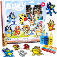 Bluey Window Art Suncatchers Kit pour les enfants pour peindre une grande activite artisanale a domicile ou des idees de fete d'anniversaire pour