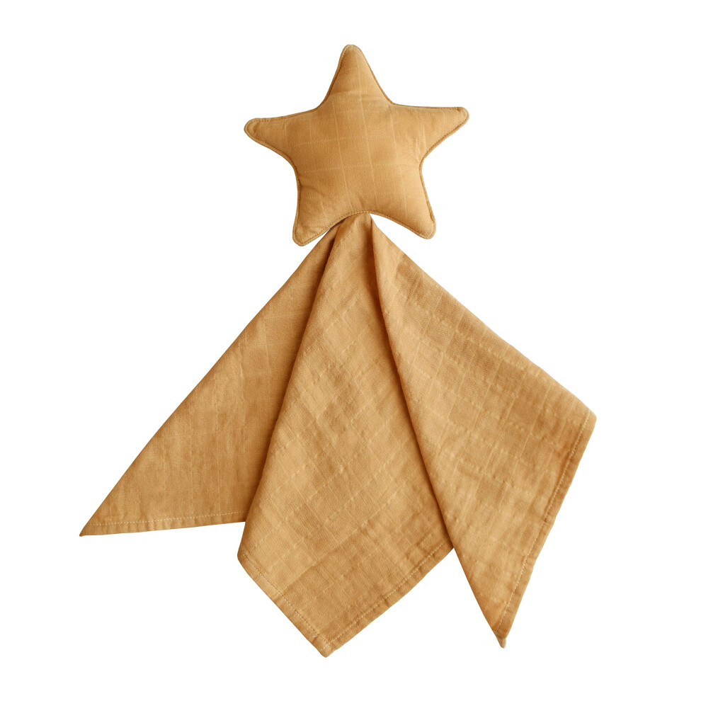 Doudou Mushie Star | Doudou b   b    | Mousseline 100 % coton bio, jaune automnal