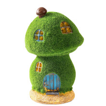 Darkdec Mushroom Fairy House Decor - Figurine Lights Outdoor Solar Fairy Garden House for Patio Lawn Yard Ornaments  Housewarming Gift 7.4 inch