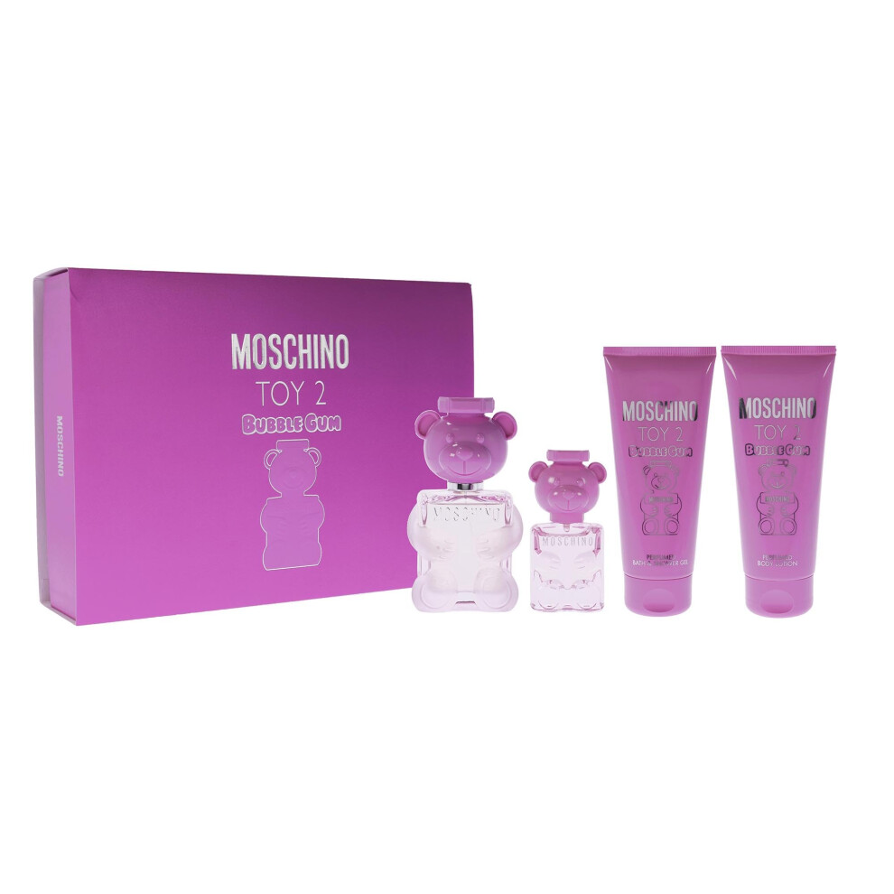 Moschino Moschino Toy 2 Bubble Gum Women 3.4oz EDT Spray  0.17oz EDT Spray  3.4oz Body Lotion  3.4oz Bath and Shower Gel 4 Pc Gift Set