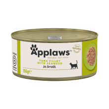 Applaws Natural Tuna Fillet with Seaweed in Broth Wet Cat Food - ( 156g × 24 )Tins