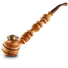 Wooden Tobacco Smoking Pipe With Cap 11'' (28cm) - Handmade Tobacco Pipe, Detachable Mouthpiece, Unique Pipes For Smoking Tobacco Gandalf-style pipe