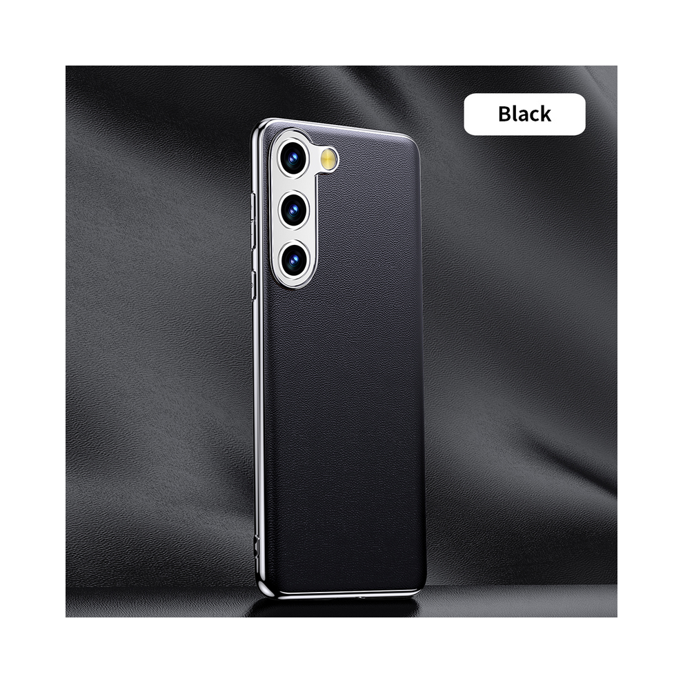 ( (2), For Galaxy Note 20) Genuine Cowhide Leather Phone Case For Samsung Gal Black 931287628000