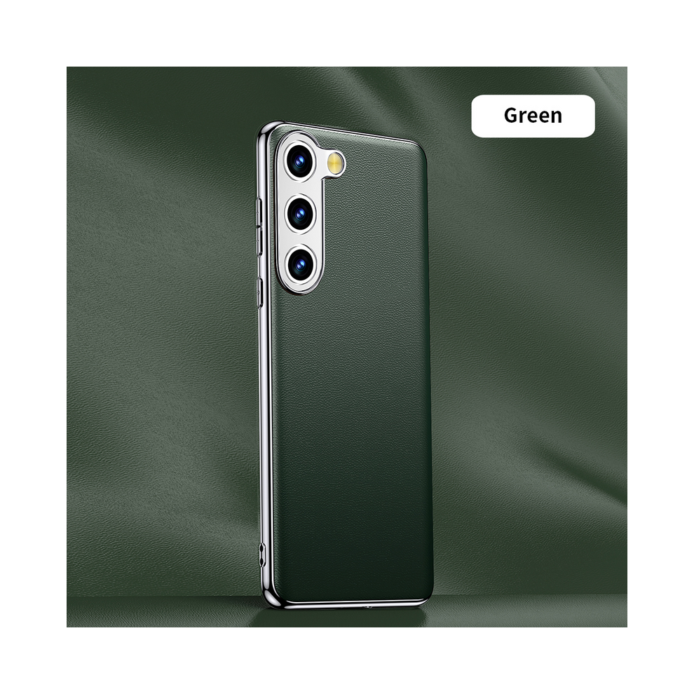 ( (2), For Note 20 Ultra) Genuine Cowhide Leather Phone Case For Samsung Gal Green 931287628161