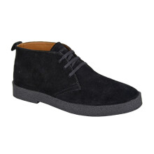 (UK Size 7, Black) Roamers M759 Men's Real Suede 3 Eyelet Lace Up Leather Lined Classic Desert Boots