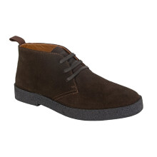 (UK Size 12, Chocolate Brown) Roamers M759 Men's Real Suede 3 Eyelet Lace Up Leather Lined Classic Desert Boots