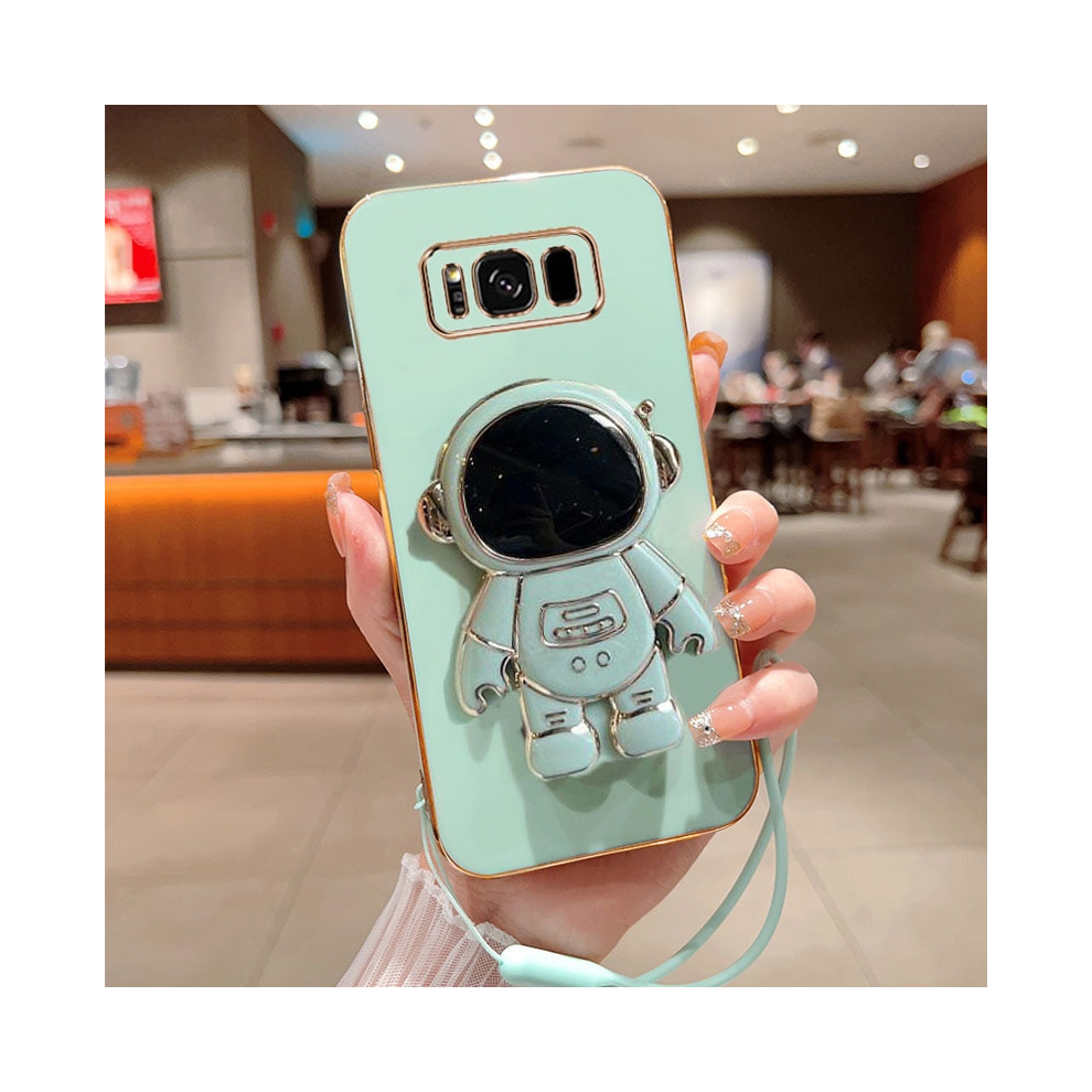(, Samsung Galaxy S8) Luxury Plating Square Astronaut Holder With Landya Green 931287642204