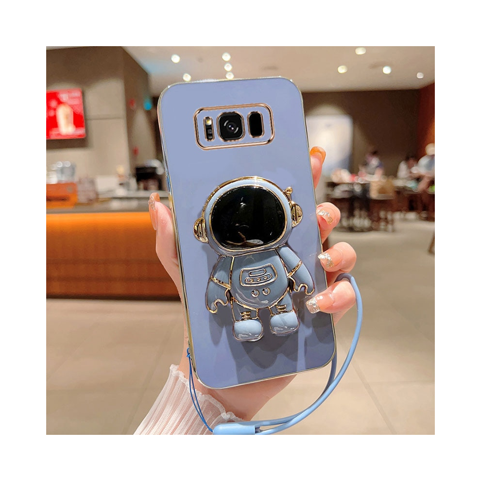 (, Samsung Galaxy S8) Luxury Plating Square Astronaut Holder With Landya Grey 931287642198