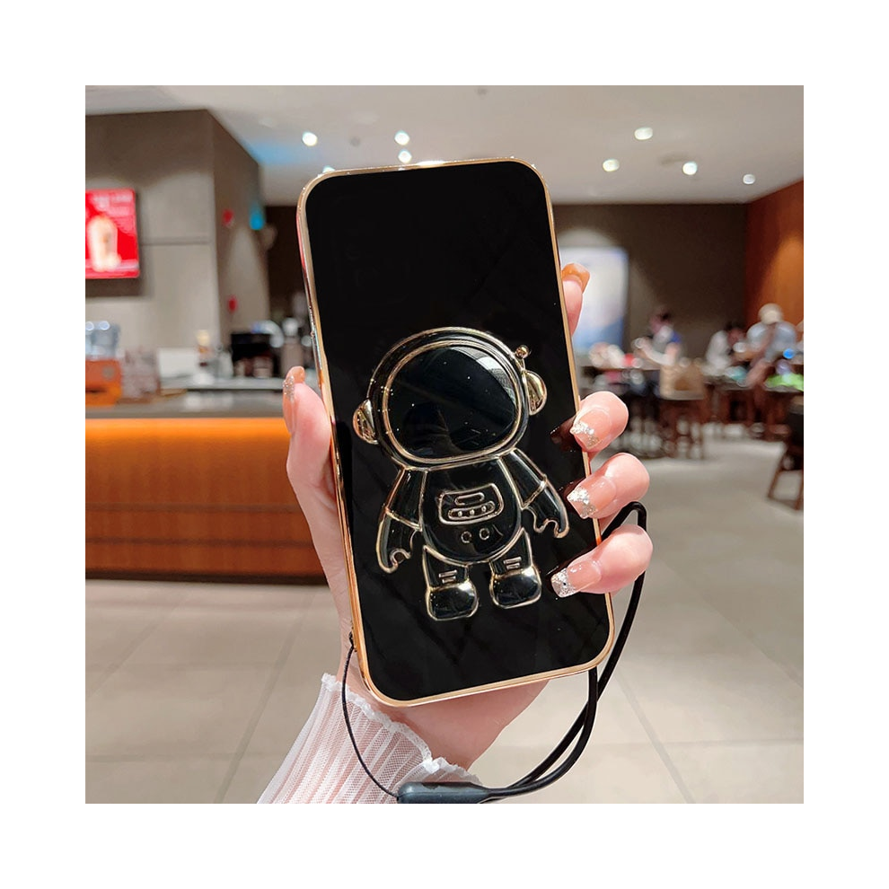 (, Samsung Galaxy S8) Luxury Plating Square Astronaut Holder With Landya Black 931287642174