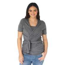 Kindred Bravely Camicia a canguro per allattamento a maniche corte pelle a pelle per mamma e bambino in cotone biologico (Grey Heather Large)