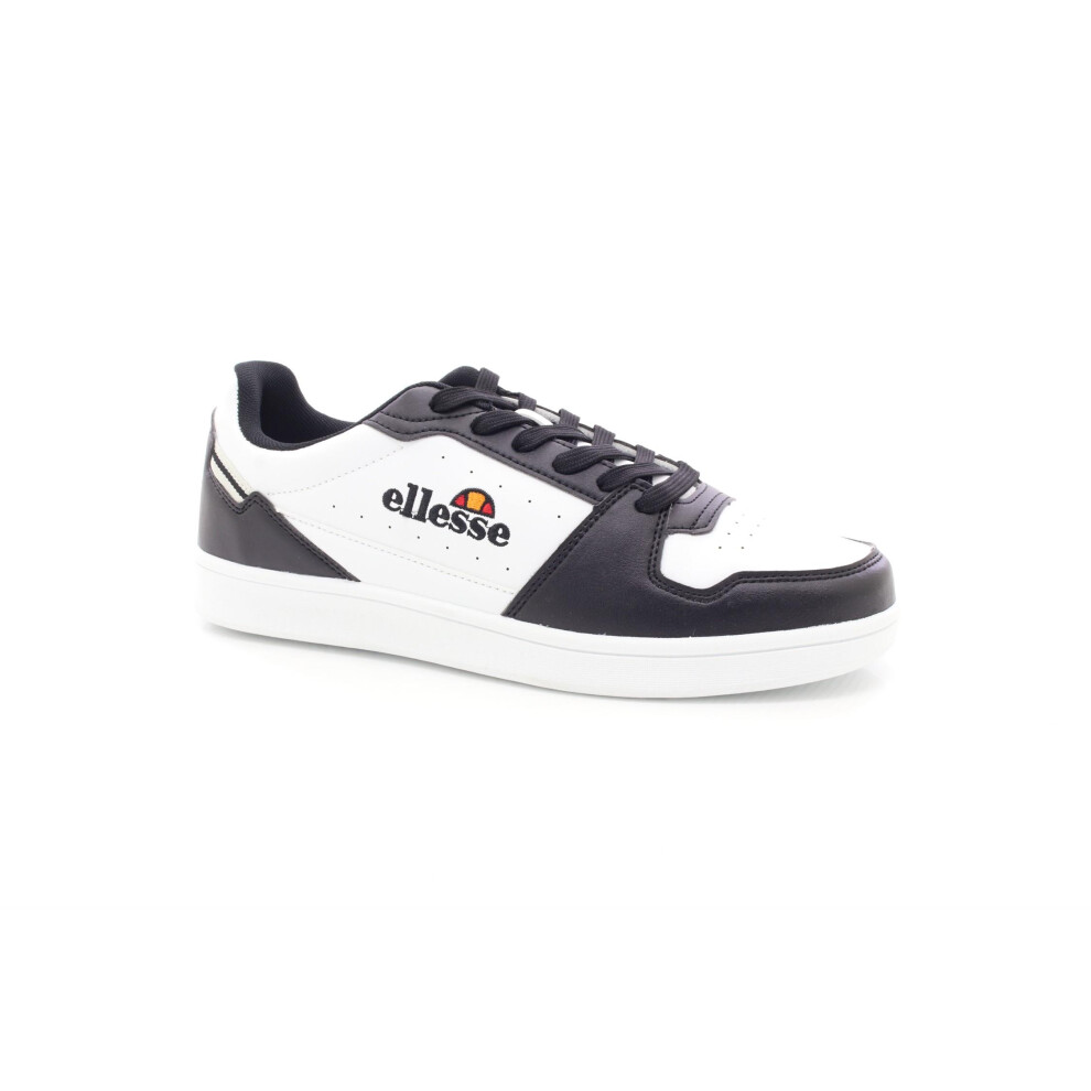 (UK Size 7, White/Black) ellesse Men's Panda Cupsole Classic Stylish Comfort Lace Up Sneaker Trainers
