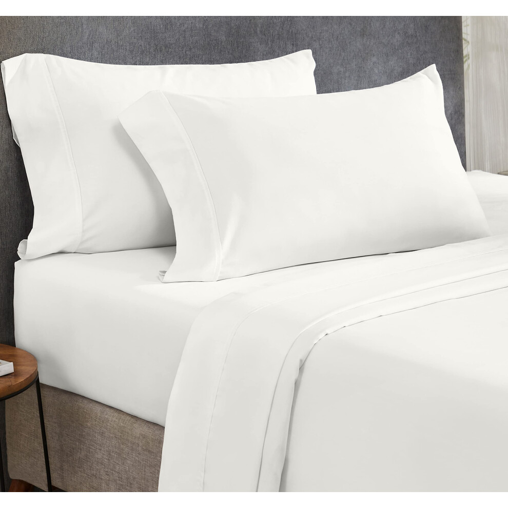 California Design Den Draps 100 % coton les plus doux, parure de lit 4 pi   ces, parure de lit en satin 400 fils, draps     poches profondes, draps r