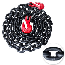 Toyo-Intl G80 Siec/Lancuch bezpieczenstwa 3/8 cala x 10 stp lancuch spoiwa transportowego z haczykami chwytakw Clevis 7 100 funtw Bezpieczne o