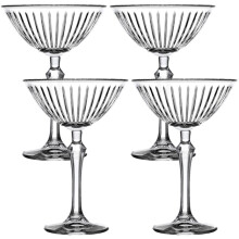 (4) Long Stemmed Drinking Glasses Cocktails 220ml