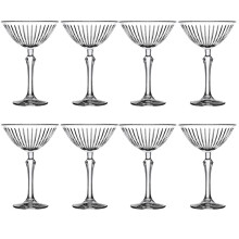 (8) Long Stemmed Drinking Glasses Cocktails 220ml