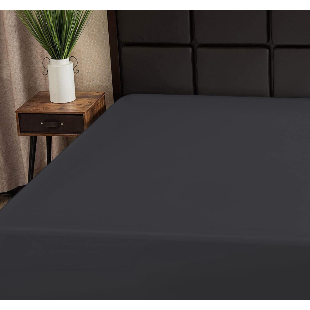 Drap-housse Superity Linen pour lit double - 100 % coton, 200 fils au pouce carr   , respirant, doux et confortable, lavable et s   chable en machine