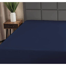Superity Linen Cot Fitted Sheet 100% Cotton  Only Quality Fabrics Used and Breathable  Machine Wash and Dry RV Bunk Sheets 33x75 Navy