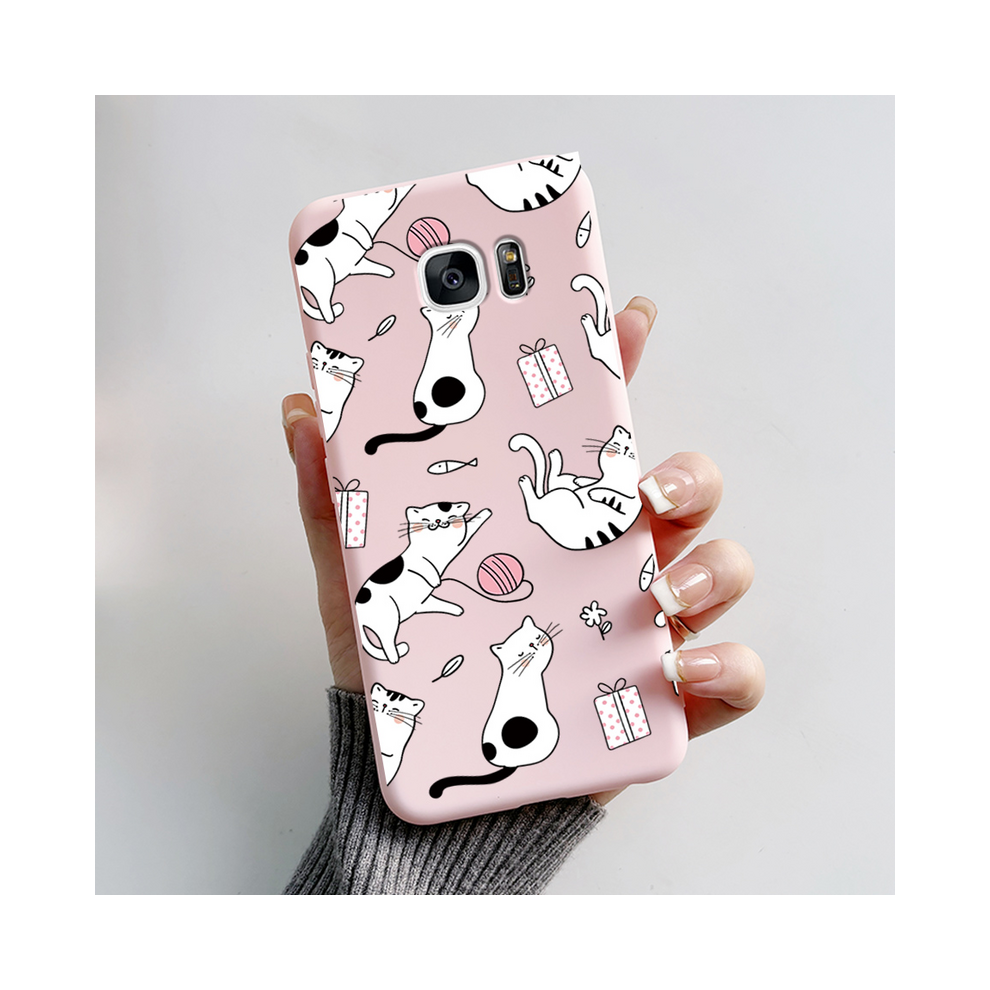 (-L10, For Galaxy S7) For Samsung Galaxy S7 Edge Case Cute Panda Silicon Pink 931287670696