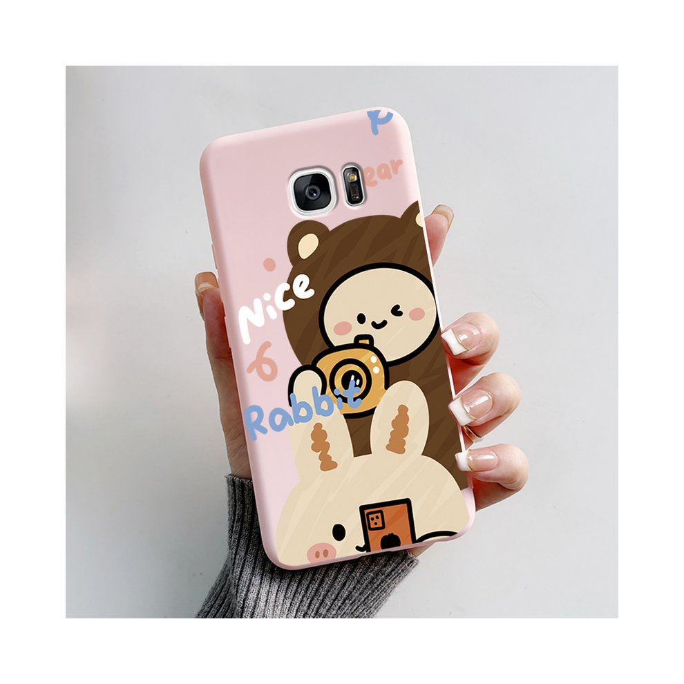 (-L01, For Galaxy S6) For Samsung Galaxy S7 Edge Case Cute Panda Silicon Pink 931287670788