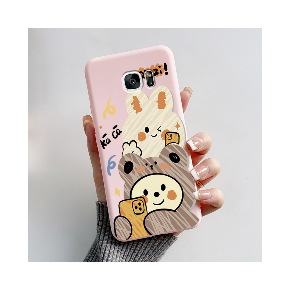 (-L02, For Galaxy S6 Edge) For Samsung Galaxy S7 Edge Case Cute Panda Silicon Pink 931287670771