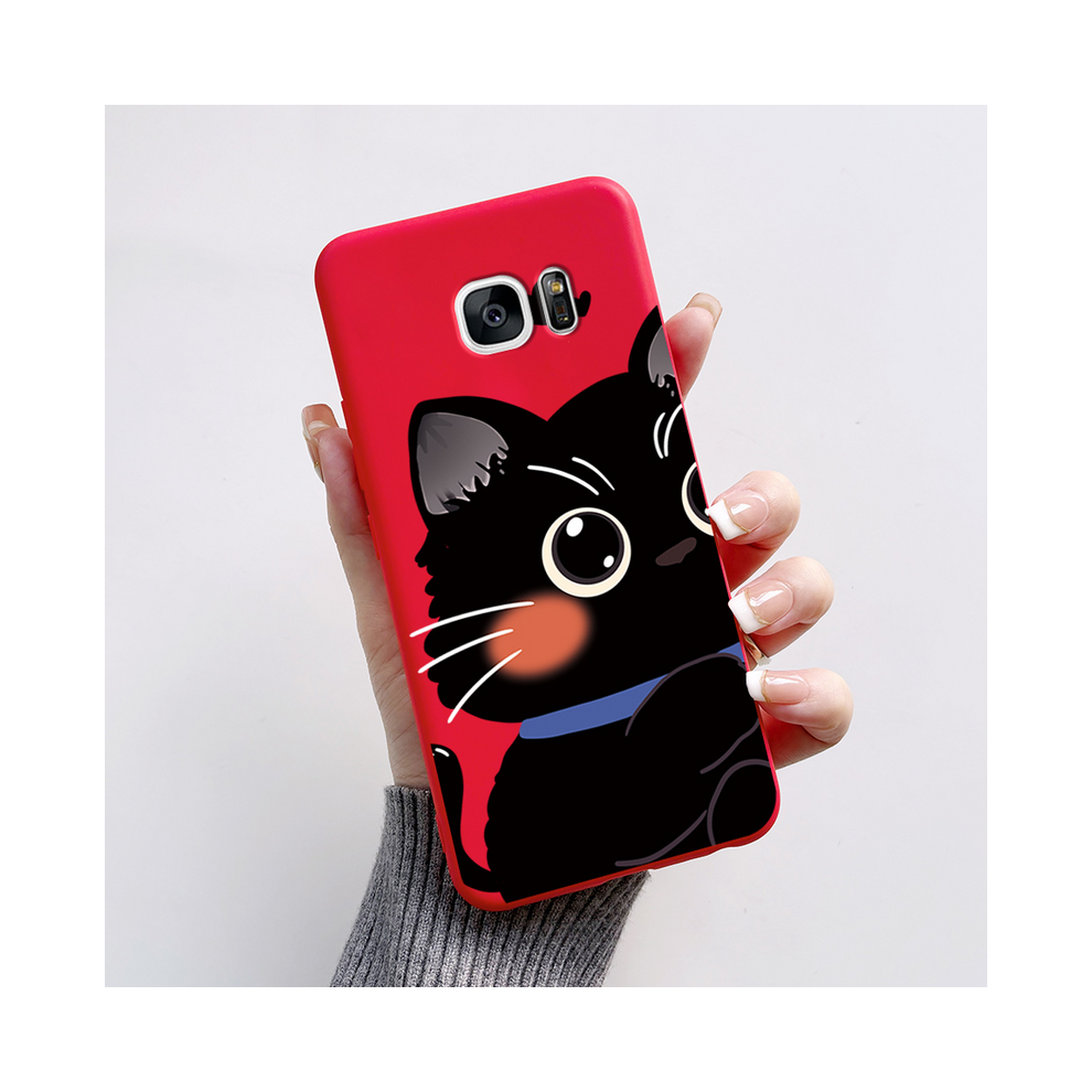 (-L03, For Galaxy S7) For Samsung Galaxy S7 Edge Case Cute Panda Silicon Red 931287671730
