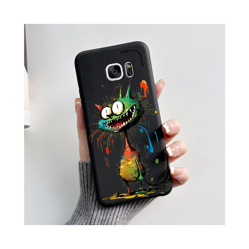 (-L03, For Galaxy S7) For Samsung Galaxy S7 Edge Case Cute Panda Silicon Black 931287671815