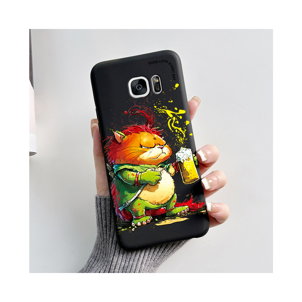 (-L02, For Galaxy S7) For Samsung Galaxy S7 Edge Case Cute Panda Silicon Black 931287671938