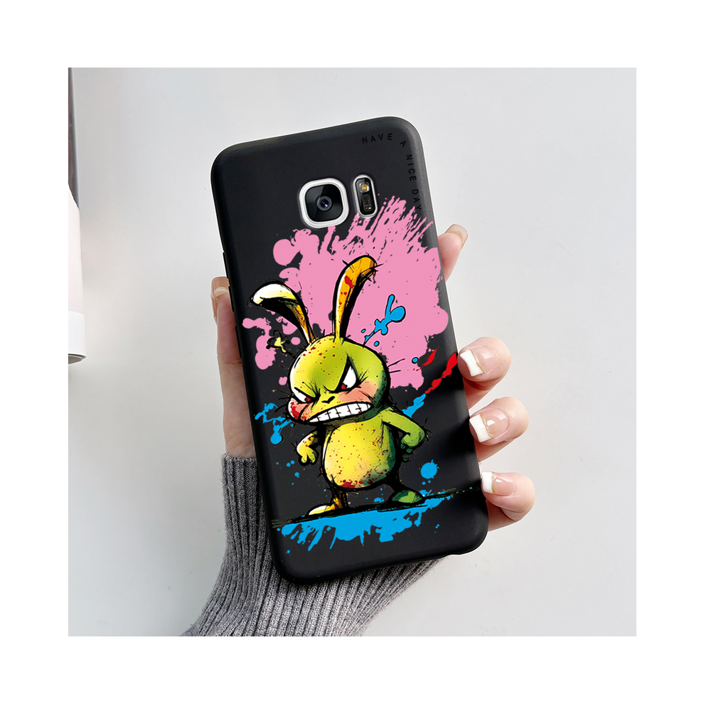 (-L01, For Galaxy S7 Edge) For Samsung Galaxy S7 Edge Case Cute Panda Silicon Black 931287671921