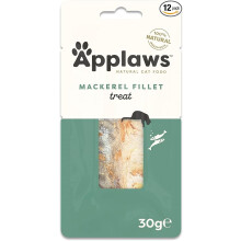 Applaws 100% Natural Cat Treats, Mackerel Loin Cat Snack, 30g Pouch (Pack of 12)