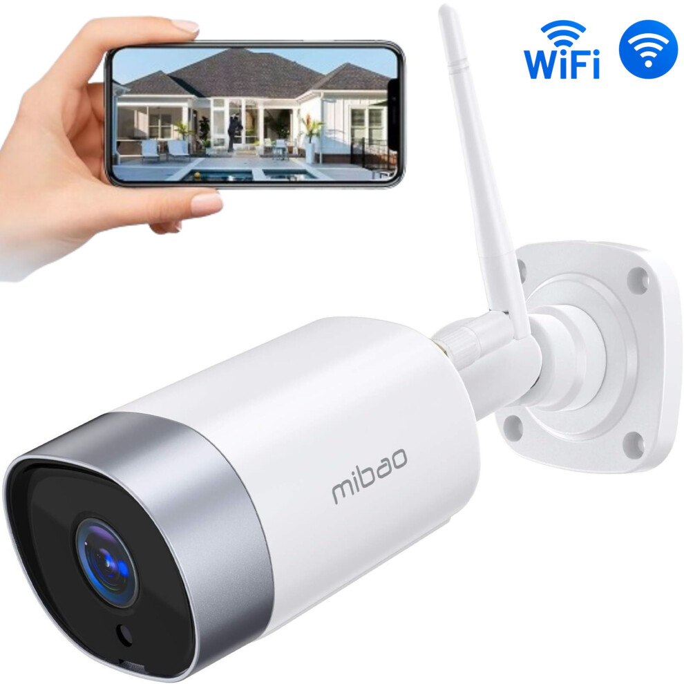 Mibao 1080P Outdoor Wifi Security Camera - Ip66, 65Ft Night Vision, Motion Detection, 2.4Ghz Wifi, Two-Way Audio, Remote App Viewing