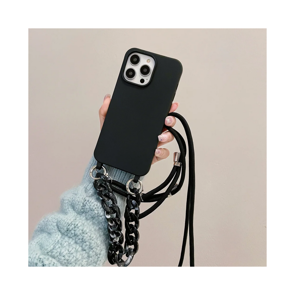 (, For Iphone Xs Max) Wrist Strap Crossbody Phone Case For Iphone 14 Plu Black 931287678845