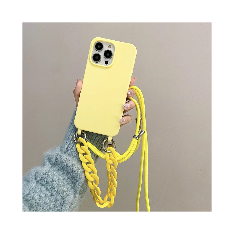 (, For Iphone Xs Max) Wrist Strap Crossbody Phone Case For Iphone 14 Plu Yellow 931287678814