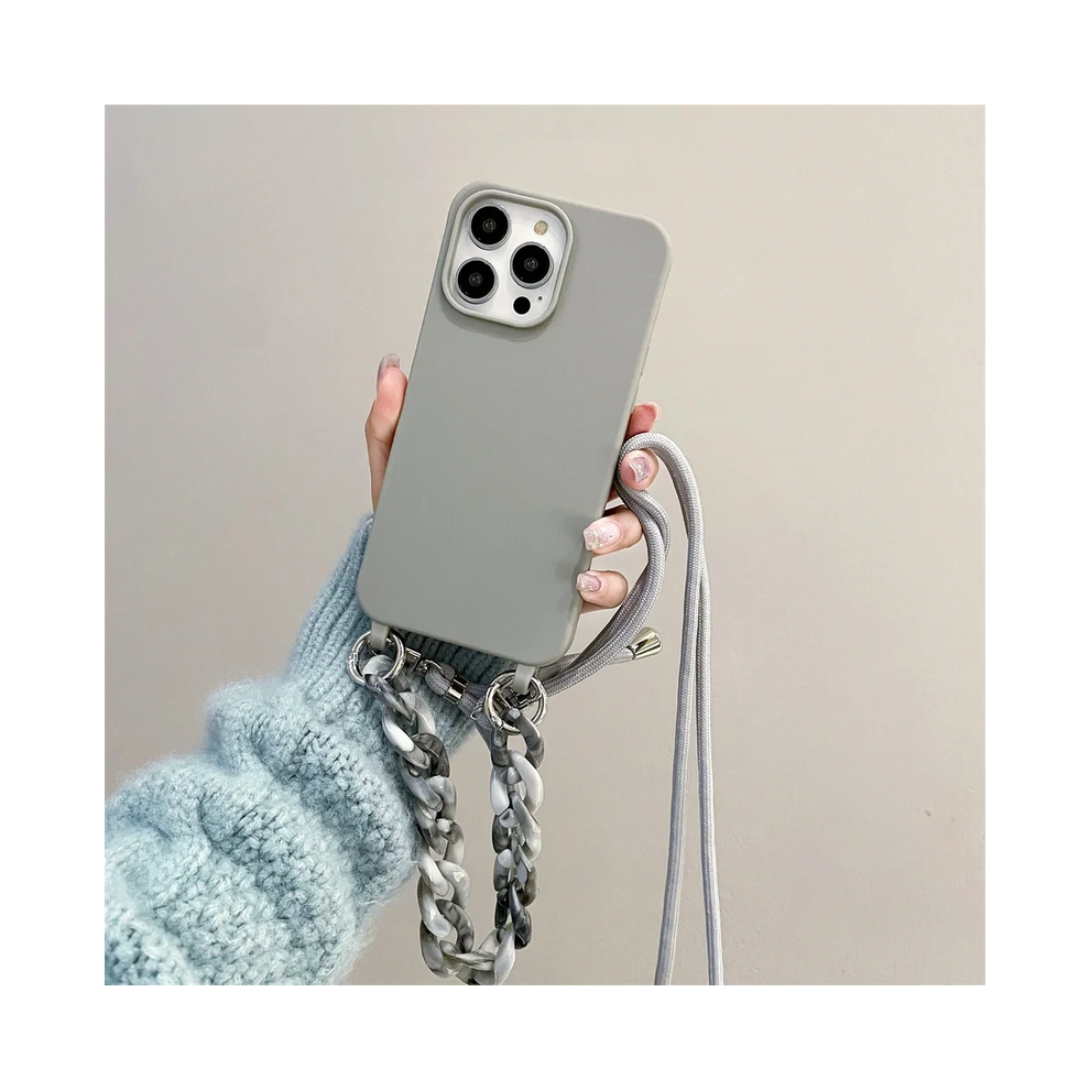 (, For Iphone X) Wrist Strap Crossbody Phone Case For Iphone 14 Plu Grey 931287679118