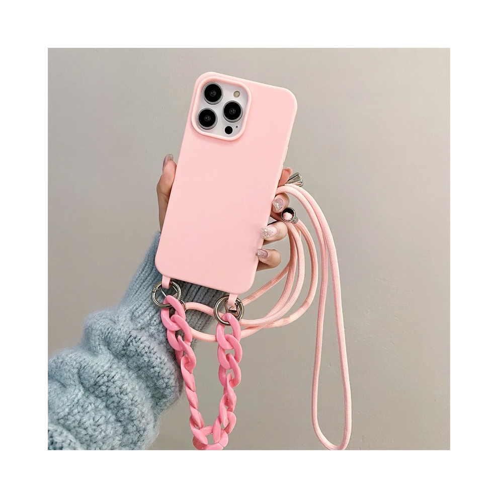 (, For Iphone Xs) Wrist Strap Crossbody Phone Case For Iphone 14 Plu Pink 931287679361