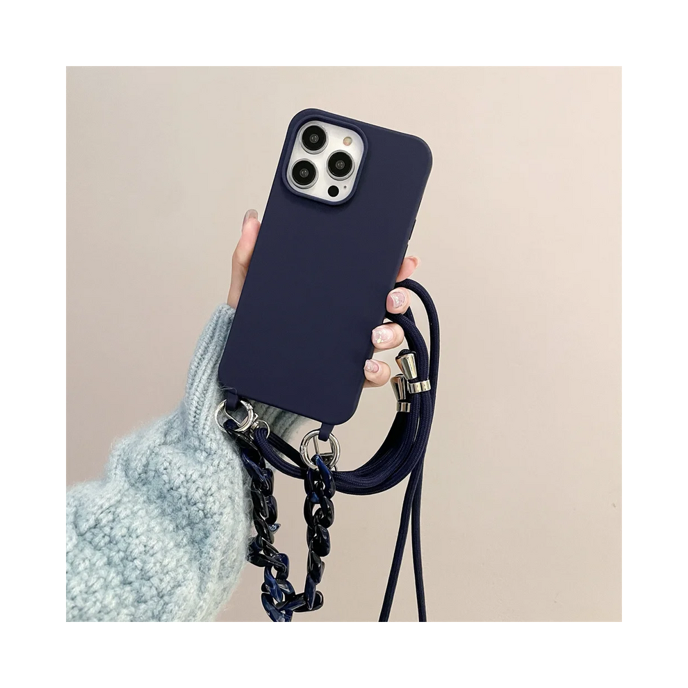 (, For Iphone 14) Wrist Strap Crossbody Phone Case For Iphone 14 Plu Blue 931287680480