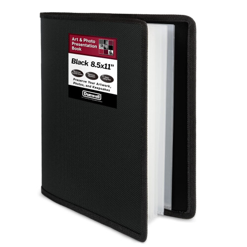 Dunwell Portfolio Binder 85x11 - Μαύρο Φάκελος για Έργα Τέχνης, Έγγραφα Μέγεθος Επιστολής