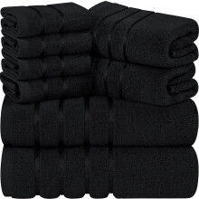 Serviettes d'utopie a 8 pieces serviettes de luxe 2 serviettes de bain 2 serviettes a main et 4 chiffons de lavage 600 GSM 100% anneau coton coto