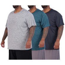 3er-Pack: MenAs Big and Tall Tech Stretch Kurzarm-T-Shirt mit Rundhalsausschnitt, schnelltrocknend, feuchtigkeitsableitendes Active Athletic Gym Top,