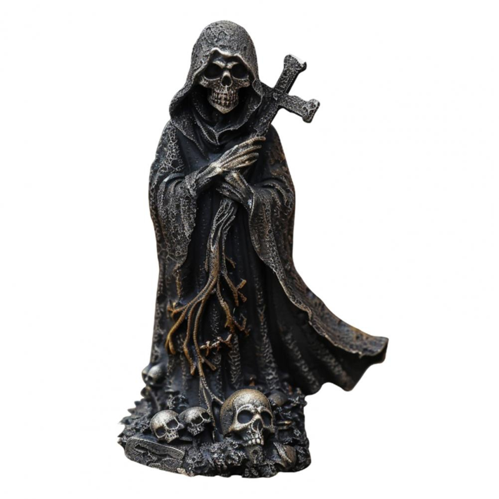 Torribaly Skeleton Figurine Evils Grim Reaper For Halloween Home Office Decor Resin Statue Sculpture Ornament C