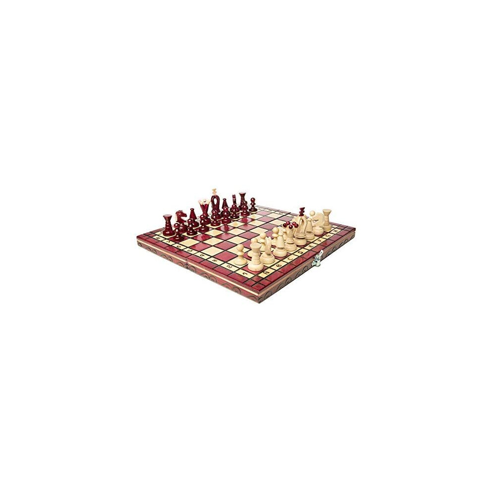 Chess and games shop Muba Beautiful Handcrafted Wooden Chess Set with Wooden Board and Handcrafted Chess Pieces Gift idea Products 12.5 32 cm RED-image-OPC-PDPPK72-NEW