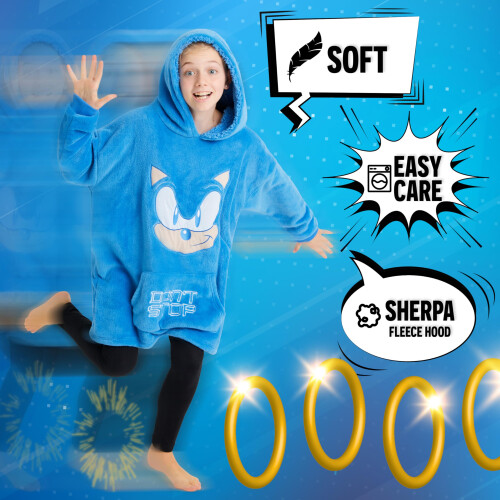 Sonic The Hedgehog ??????ta ?e ???????a Sonic The Hedgehog Fleece ??a a????a ?a? ef?????, ?e????? d?a??t??? f??? p??ts?, ??a ???e???, d??a pa????d??? ??a a????a (?p?e) 2