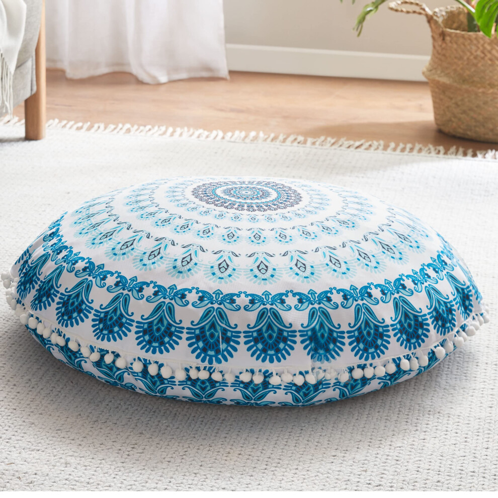 Coussin de sol rond de m   ditation Codi pour adultes, coussin rond boh   me mandala pour chemin   e ext   rieure, yoga, salon, 81 cm