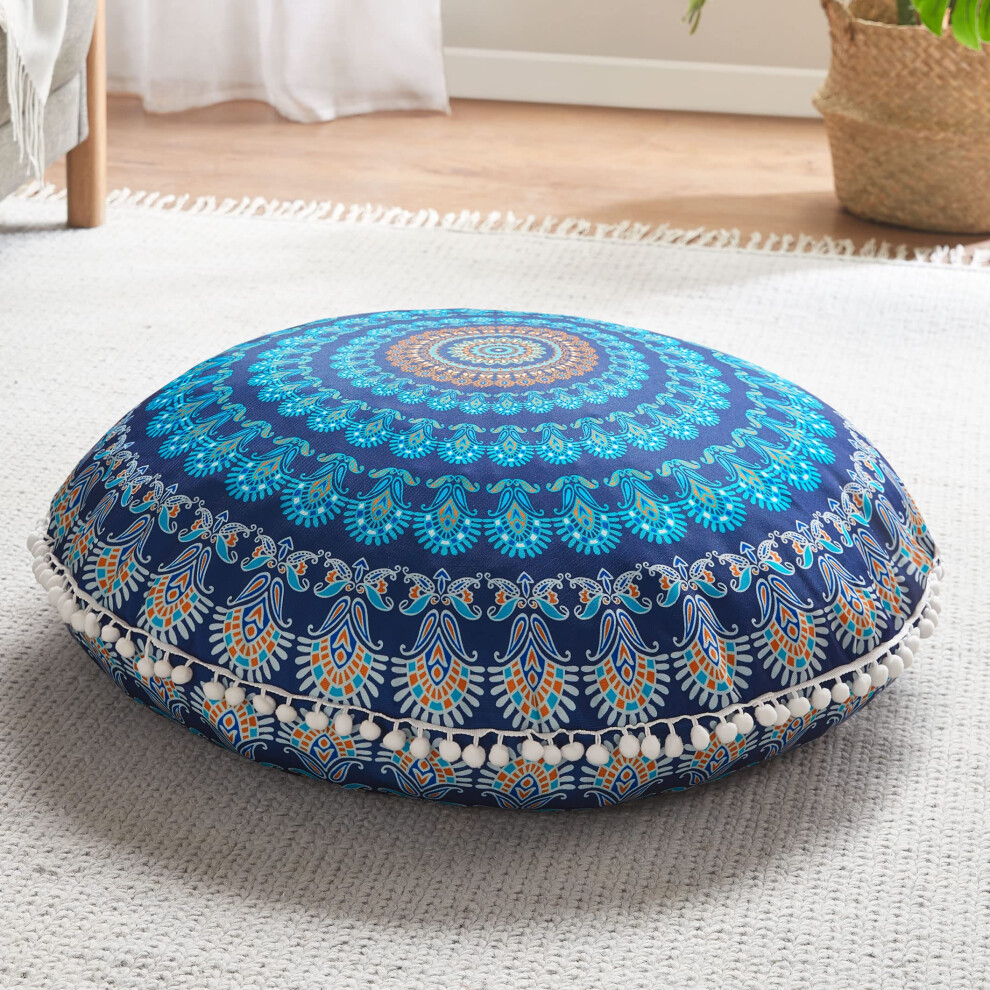 Coussin de sol rond de m   ditation Codi pour adultes, coussin rond boh   me mandala pour chemin   e ext   rieure, yoga, salon, 81 cm