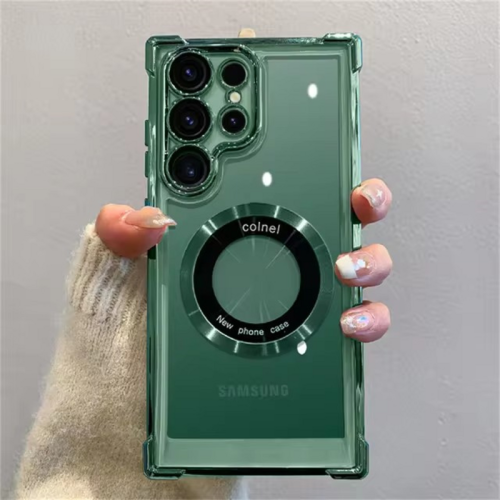 (Green, Note 20) For Magsafe Plating Phone Cases For Samsung Galaxy