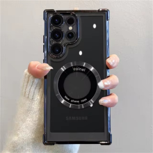 (Black, S21 Ultra) For Magsafe Plating Phone Cases For Samsung Galaxy