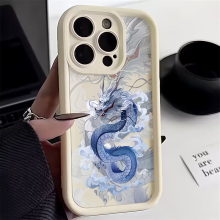 (8, For iPhone 11Pro Max) Illusory Color Chinese Dragon Silicone Phone Case