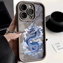 (9, For iPhone 11Pro Max) Illusory Color Chinese Dragon Silicone Phone Case