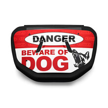 Battle Beware of Dog Fu ball-R ckenplatte, rot, Chrom, f r Erwachsene
