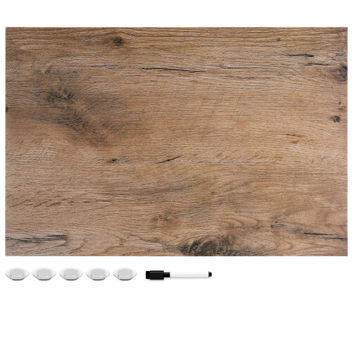 Navaris magnetisch whiteboard met stift - Metaal - 40 x 60 cm - Uitwisbaar - Met zwarte marker en montageset - Om op te hangen - Wit